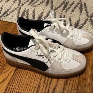 PUMA Kids White and Black Palermo Sneakers